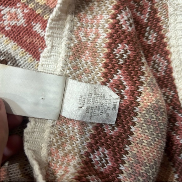 Striped Fair Isle Knit Sweater in Pink, Cream & Brown - Picture 6 of 6